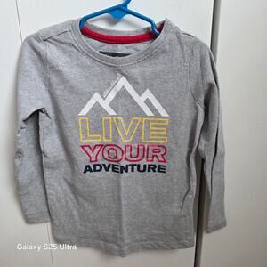 EUC Eddie Bauer Live your life graphic,‎ gray long sleeve shirt, sz 3T